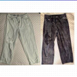2 wide leg jeans size 17